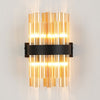 Kelly 300mm Wall Light in Satin Black & Amber Glass