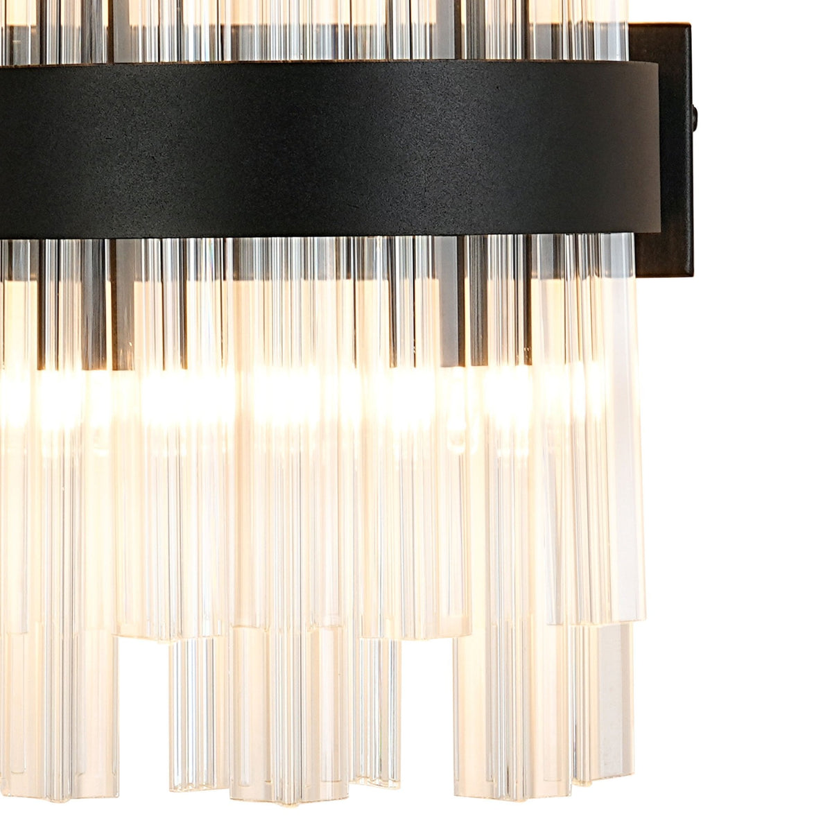 Kelly 300mm Wall Light in Satin Black & Clear Glass