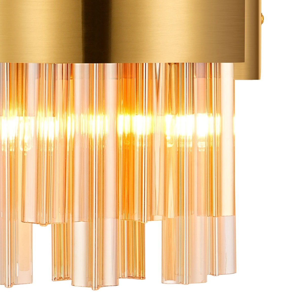Kelly 300mm Wall Light in Brass & Amber Glass