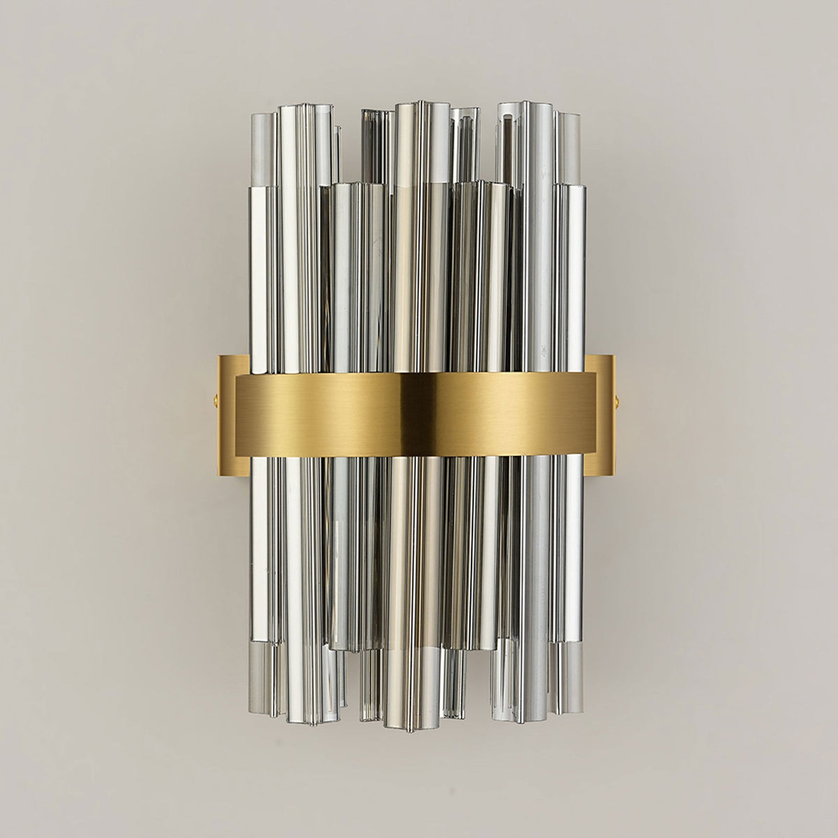 Kelly 300mm Wall Light in Brass & Smoke Glass