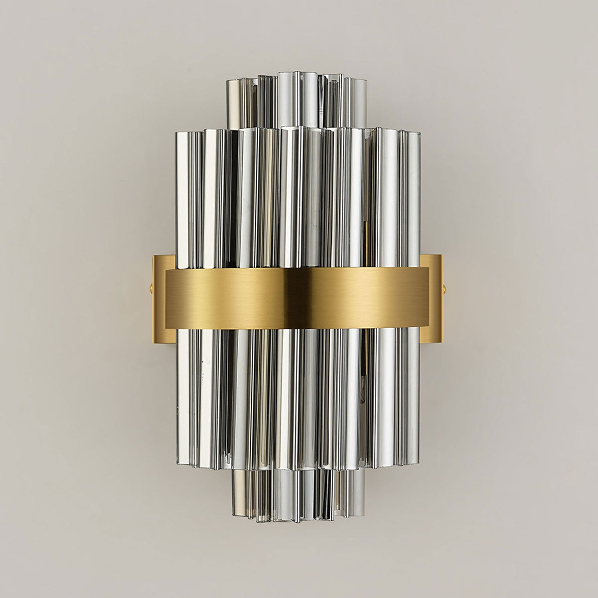 Kelly 300mm Wall Light in Brass & Smoke Glass
