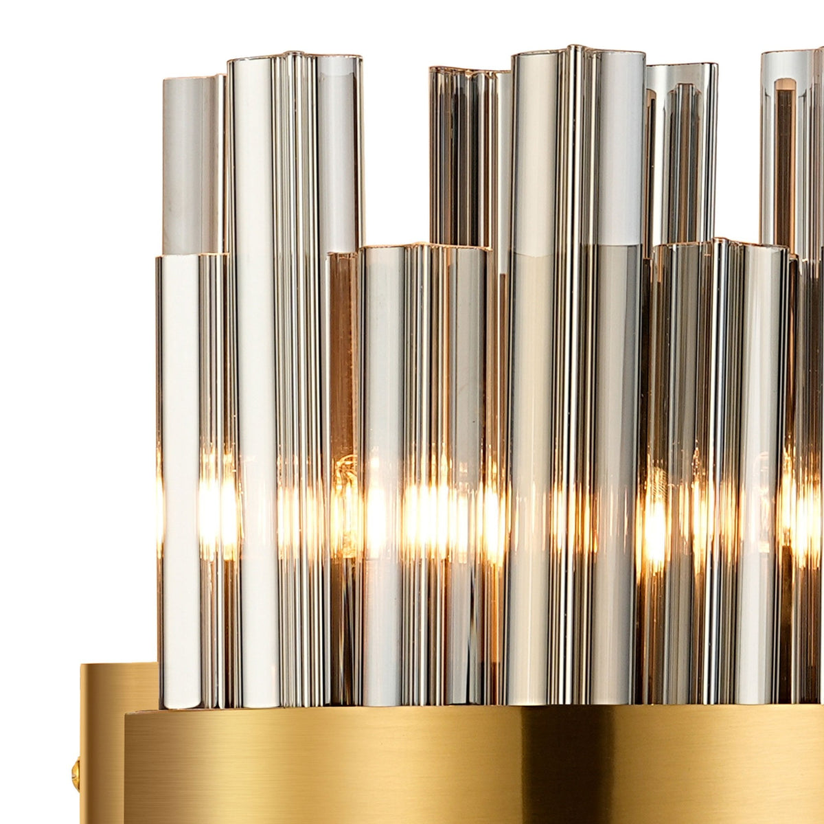 Kelly 300mm Wall Light in Brass & Smoke Glass