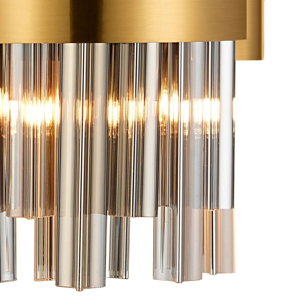Kelly 300mm Wall Light in Brass & Smoke Glass