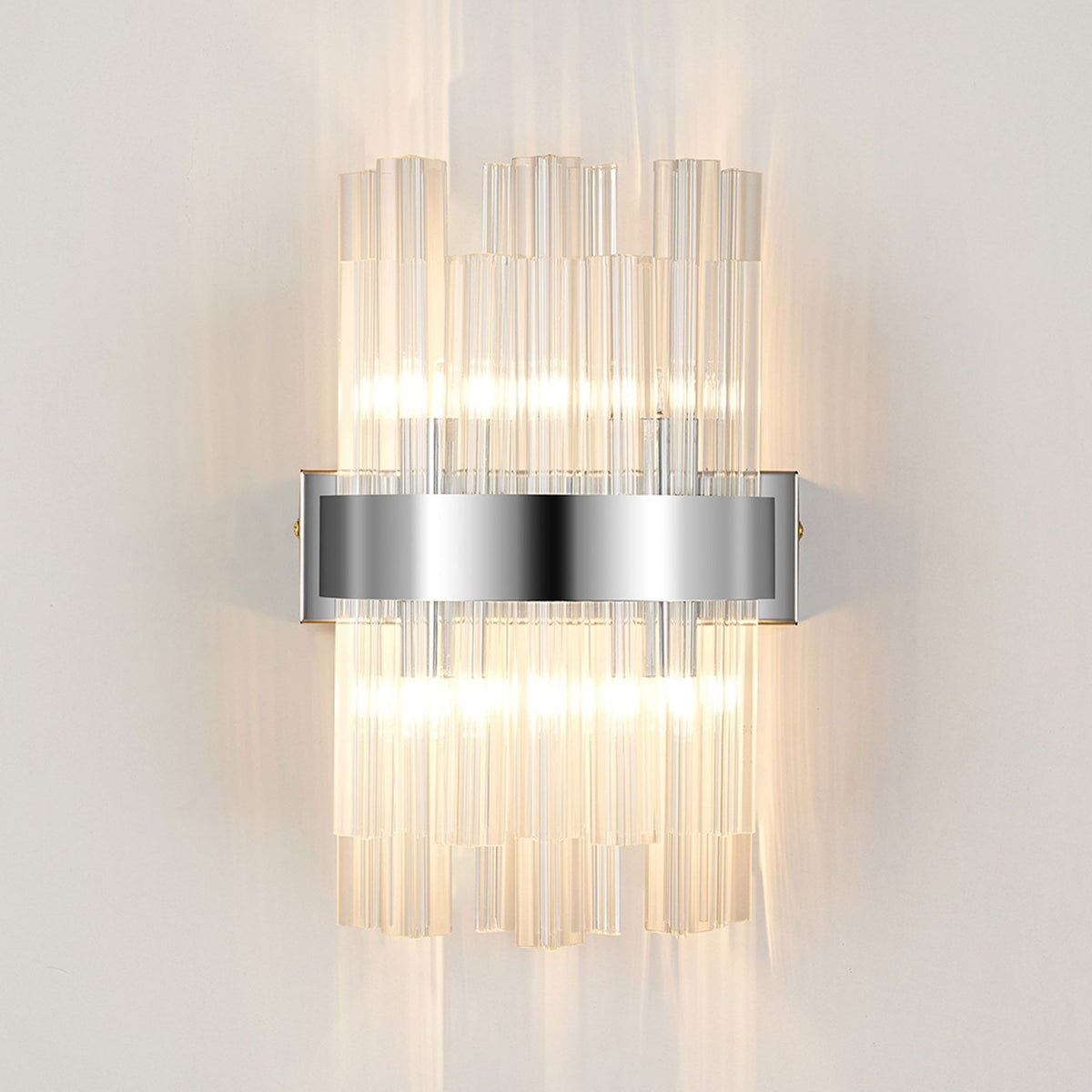 Kelly 300mm Wall Light in Polished Nickel & Clear Glass