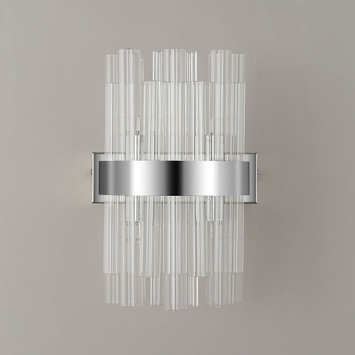 Kelly 300mm Wall Light in Polished Nickel & Clear Glass