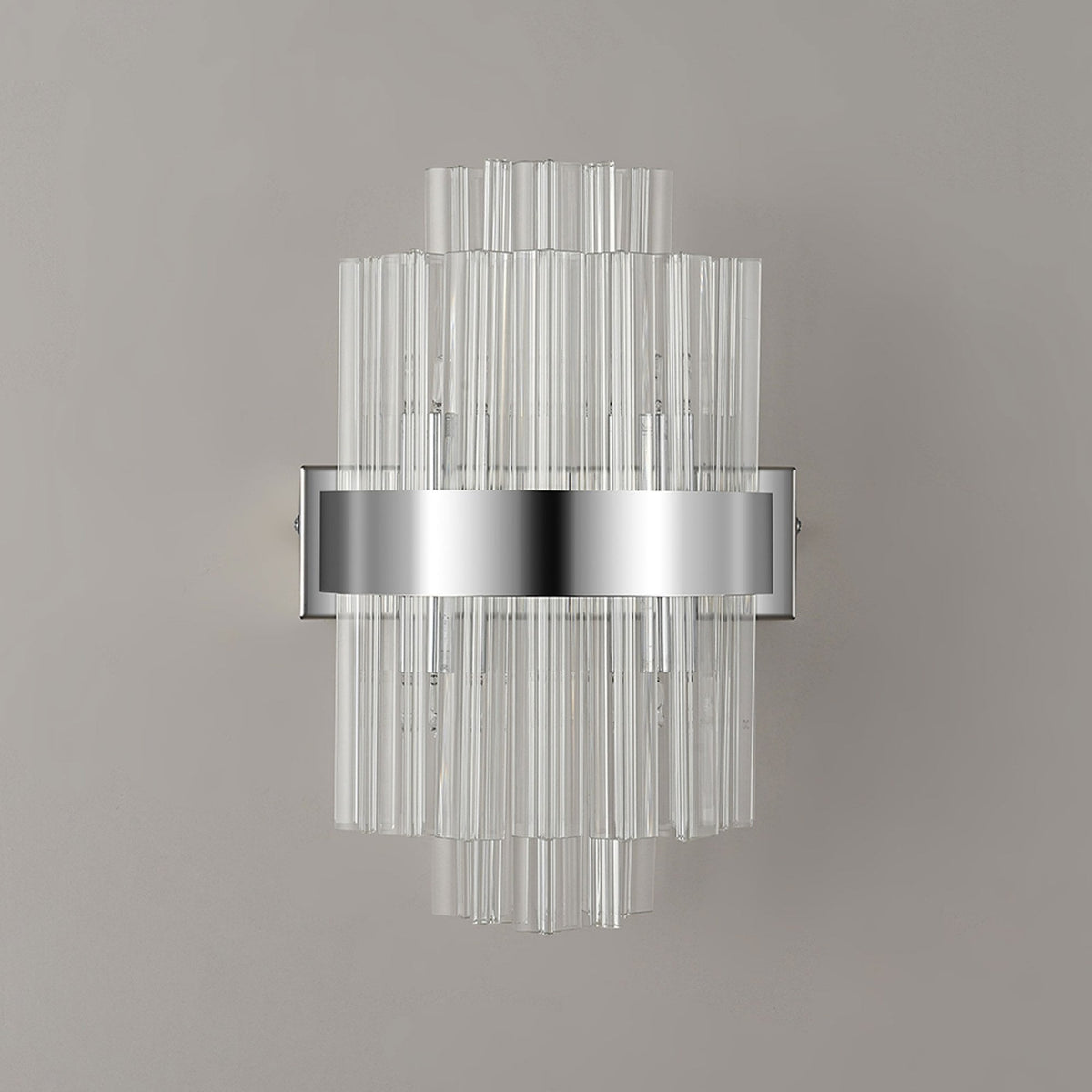 Kelly 300mm Wall Light in Polished Nickel & Clear Glass