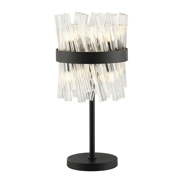 Kelly Table Lamp in Satin Black & Clear Glass