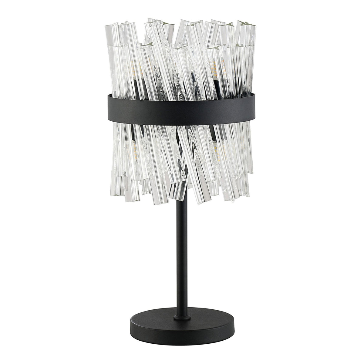 Kelly Table Lamp in Satin Black & Clear Glass