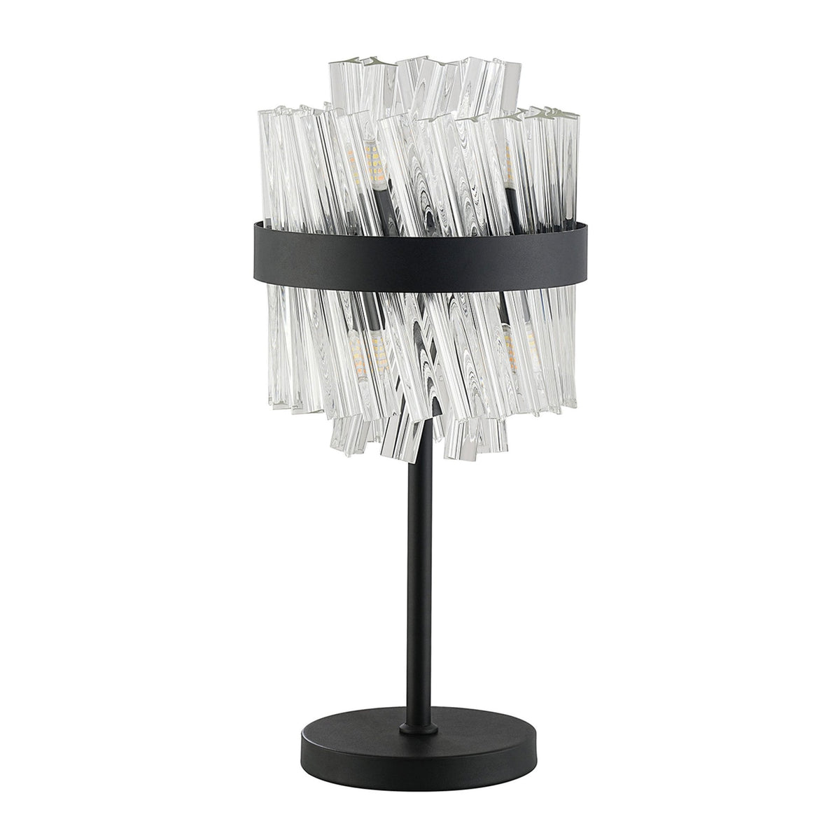 Kelly Table Lamp in Satin Black & Clear Glass
