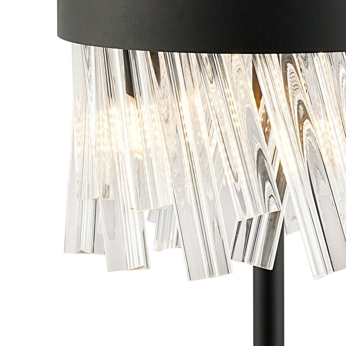 Kelly Table Lamp in Satin Black & Clear Glass