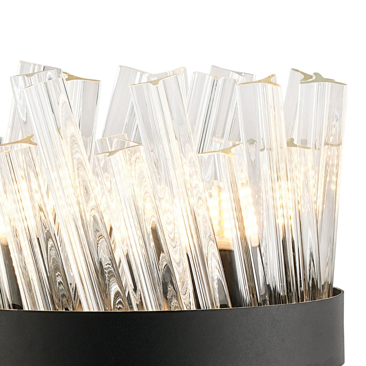 Kelly Table Lamp in Satin Black & Clear Glass