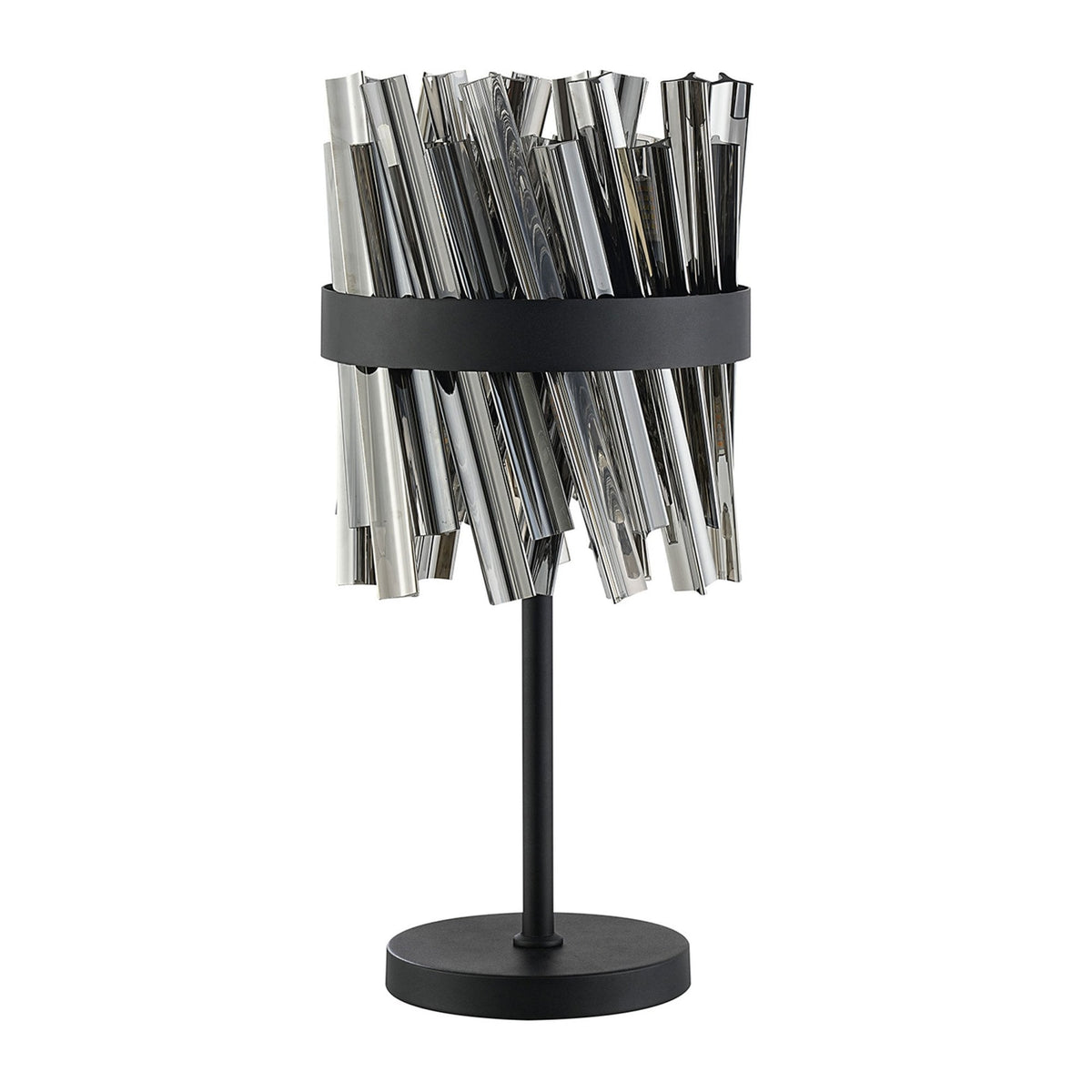 Kelly Table Lamp in Satin Black & Smoke Glass