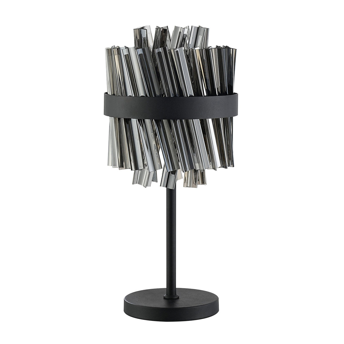 Kelly Table Lamp in Satin Black & Smoke Glass