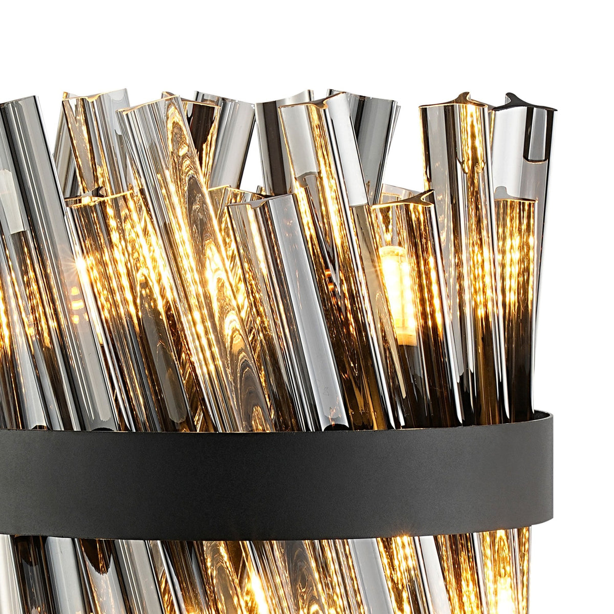 Kelly Table Lamp in Satin Black & Smoke Glass