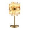 Kelly Table Lamp in Brass & Amber Glass