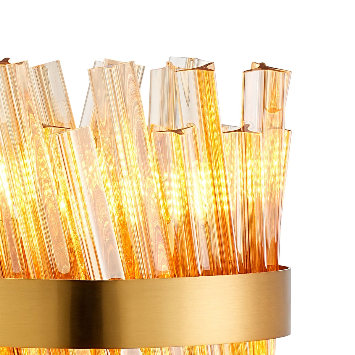 Kelly Table Lamp in Brass & Amber Glass
