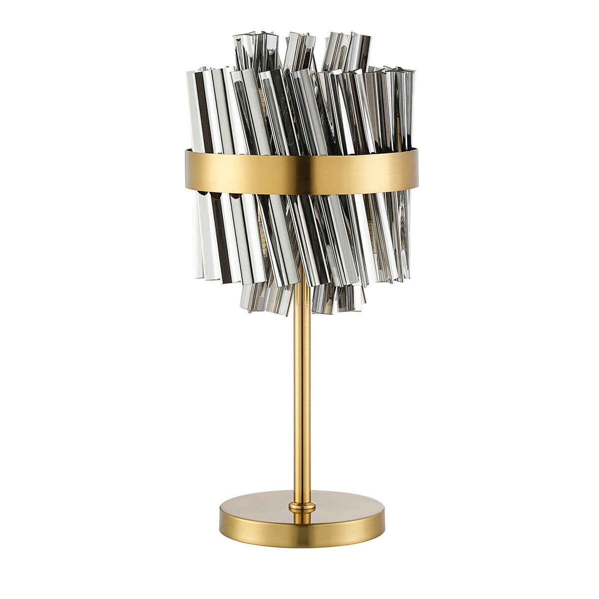 Kelly Table Lamp in Brass & Smoke Glass