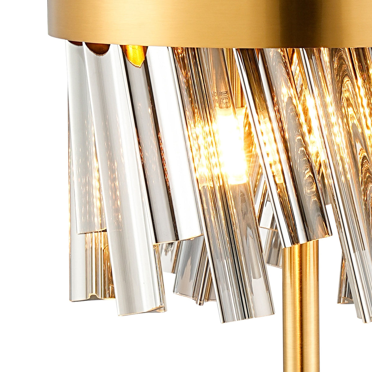 Kelly Table Lamp in Brass & Smoke Glass