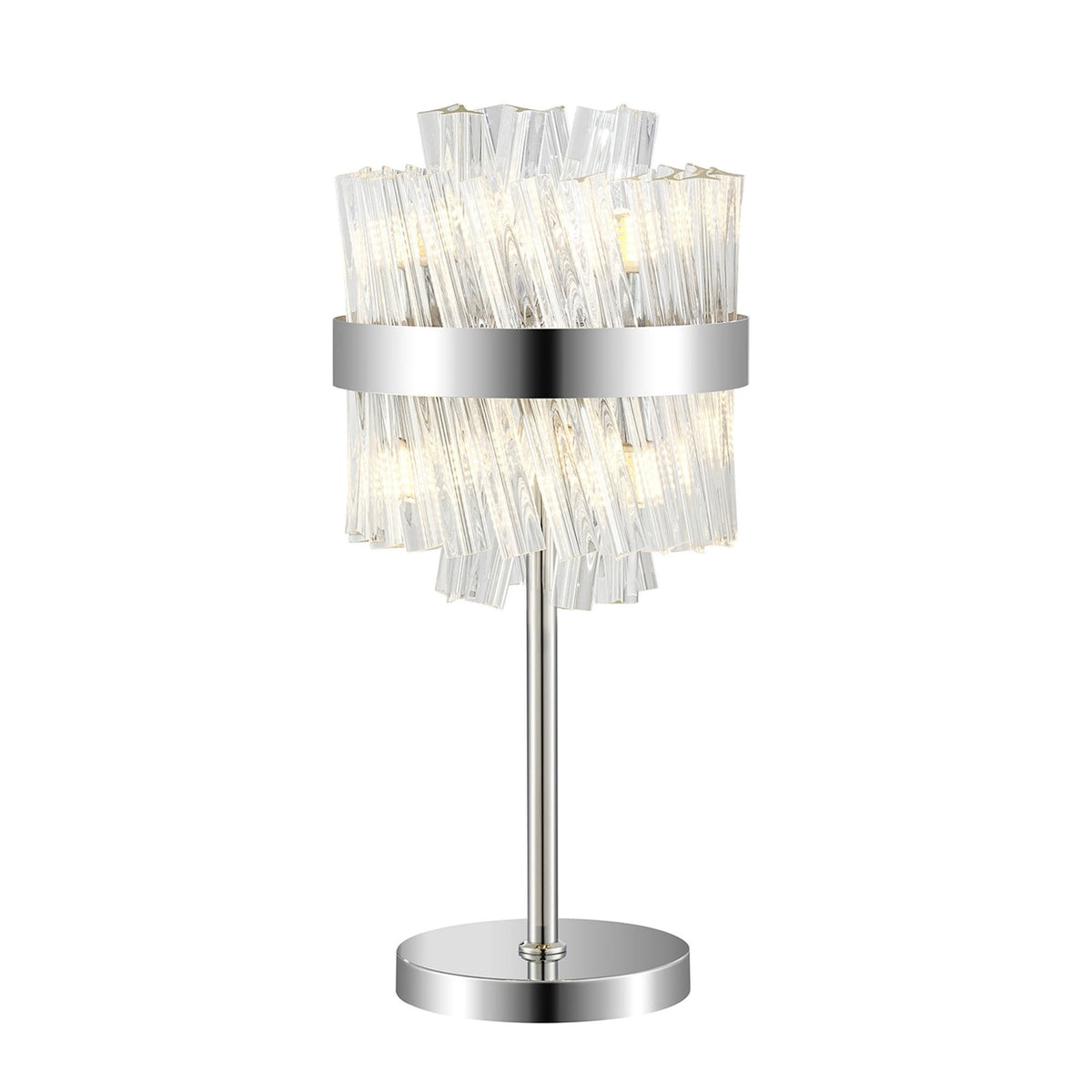 Kelly Table Lamp in Polished Nickel & Clear Glass
