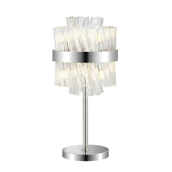 Kelly Table Lamp in Polished Nickel & Clear Glass