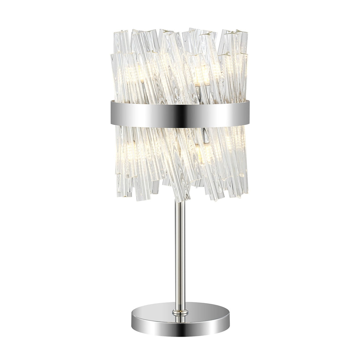 Kelly Table Lamp in Polished Nickel & Clear Glass