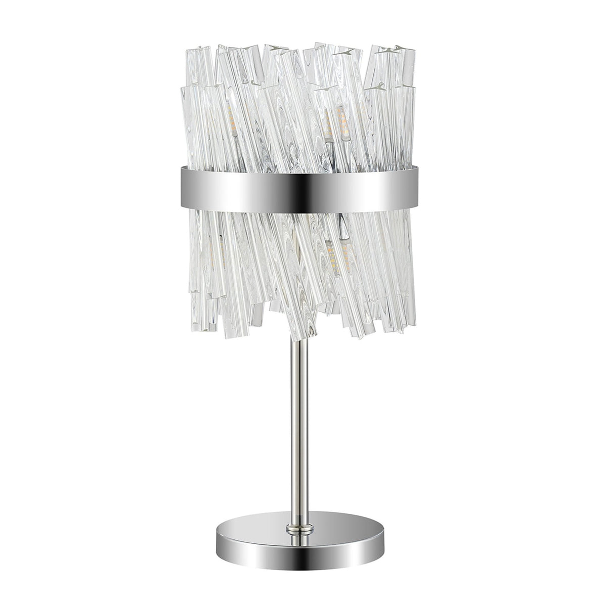 Kelly Table Lamp in Polished Nickel & Clear Glass