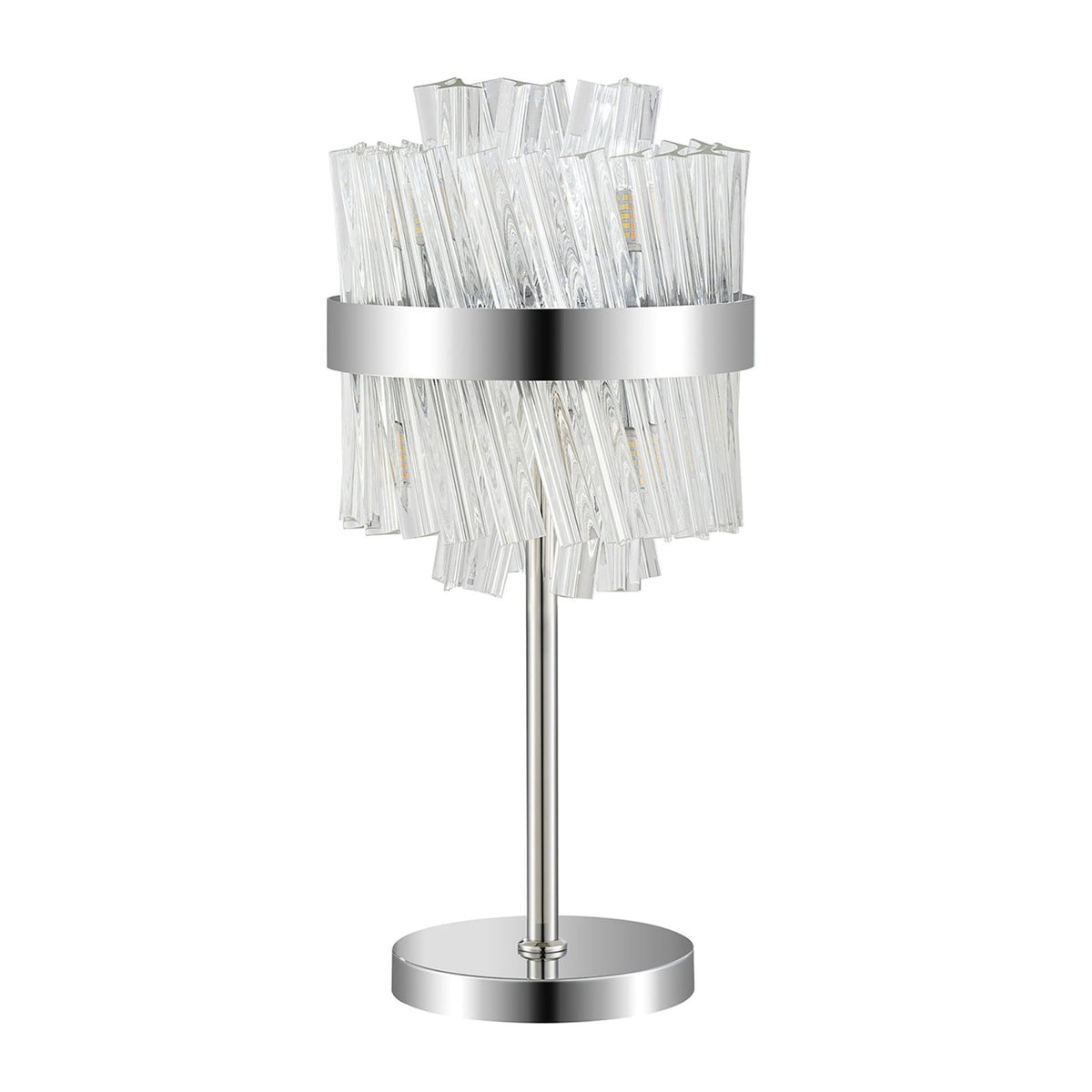 Kelly Table Lamp in Polished Nickel & Clear Glass