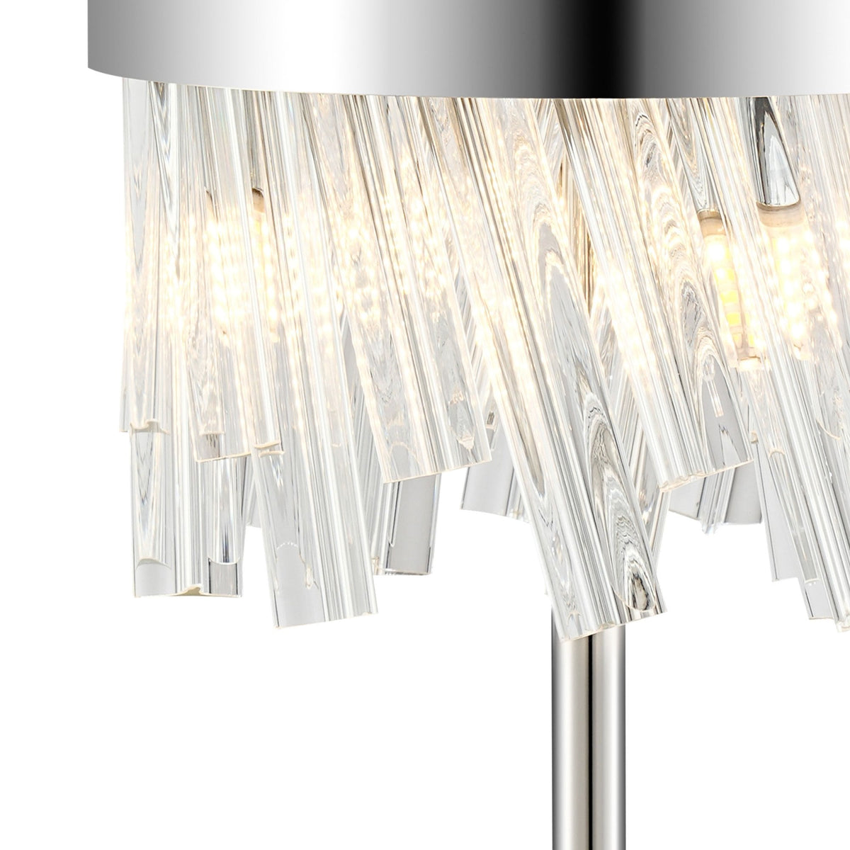 Kelly Table Lamp in Polished Nickel & Clear Glass