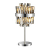 Kelly Table Lamp in Polished Nickel & Smoke Glass