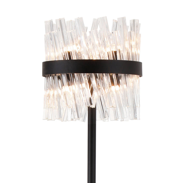 Kelly Floor Lamp in Satin Black & Clear Glass