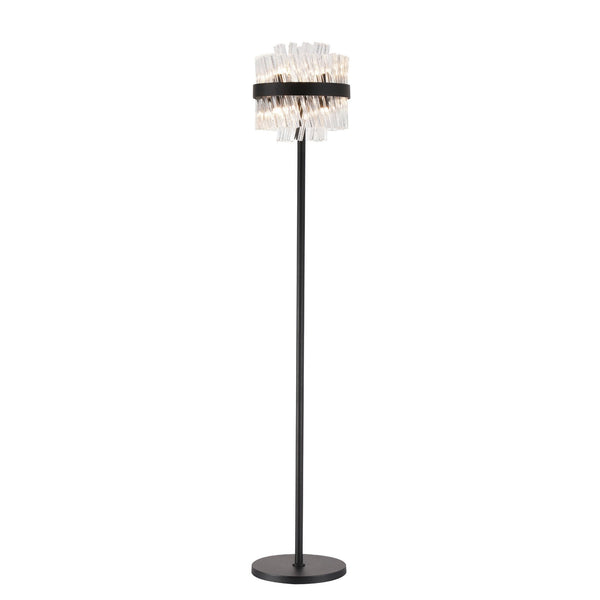 Kelly Floor Lamp in Satin Black & Clear Glass