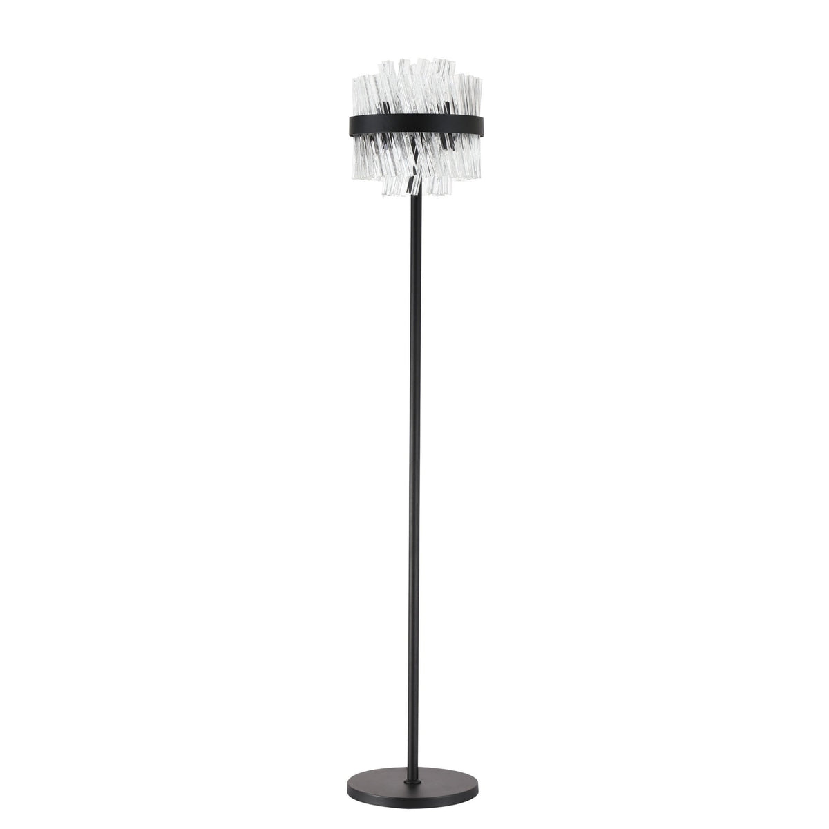 Kelly Floor Lamp in Satin Black & Clear Glass