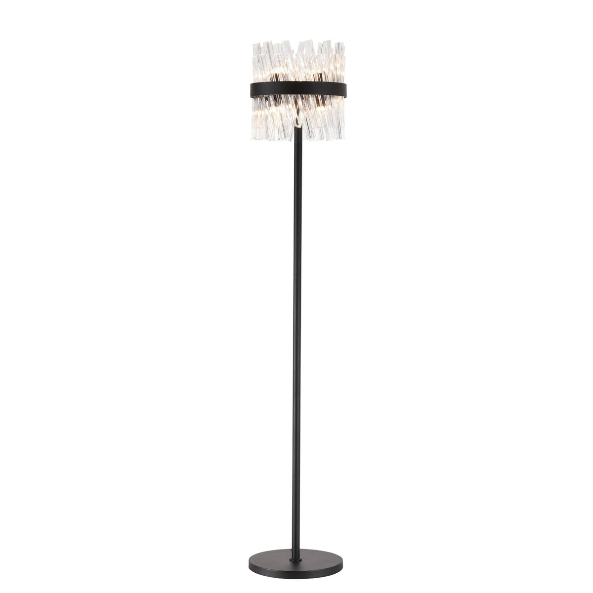 Kelly Floor Lamp in Satin Black & Clear Glass