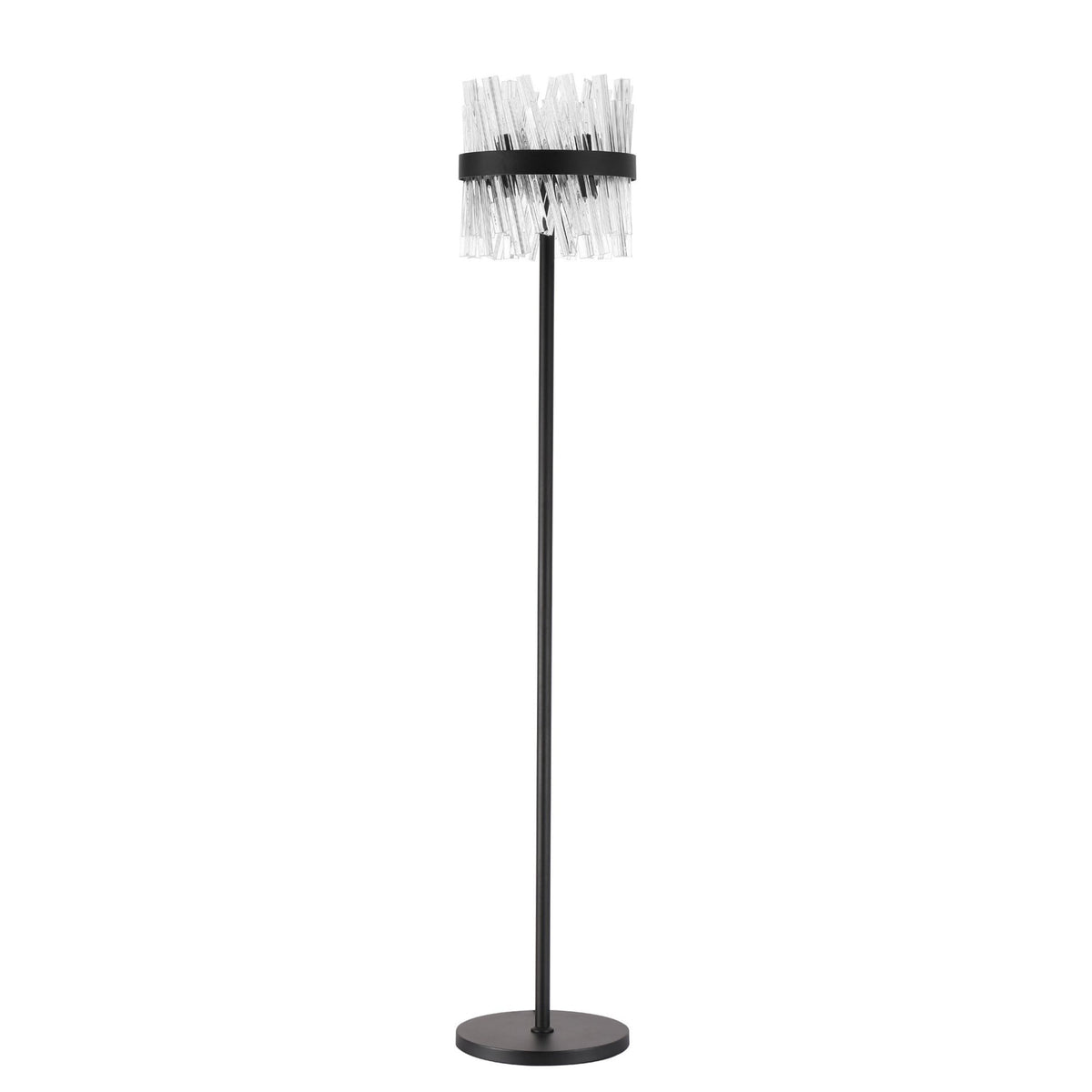 Kelly Floor Lamp in Satin Black & Clear Glass