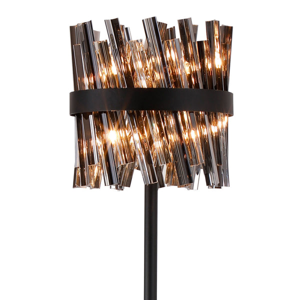 Kelly Floor Lamp in Satin Black & Smoke Glass