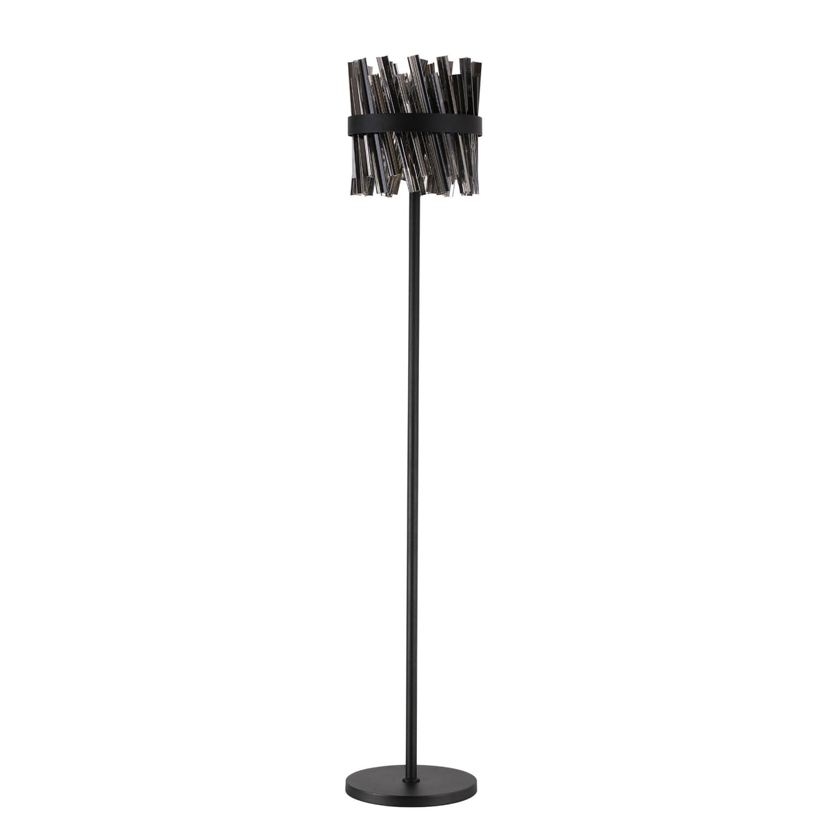 Kelly Floor Lamp in Satin Black & Smoke Glass