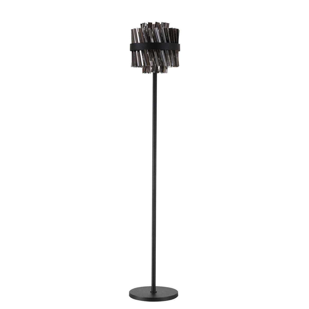 Kelly Floor Lamp in Satin Black & Smoke Glass