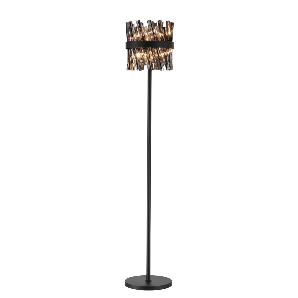 Kelly Floor Lamp in Satin Black & Smoke Glass