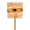 Kelly Floor Lamp in Brass & Amber Glass