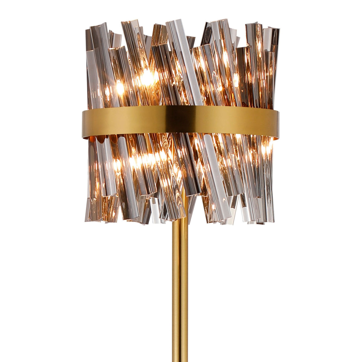 Kelly Floor Lamp in Brass & Smoke Glass