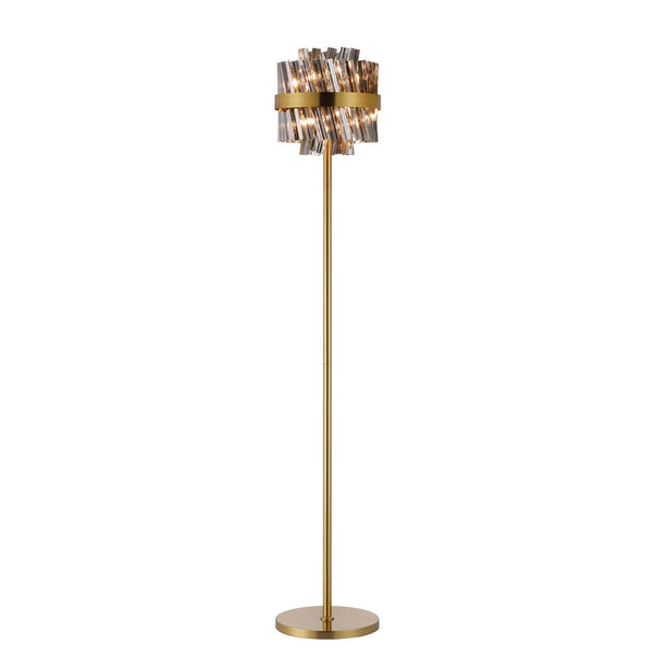 Kelly Floor Lamp in Brass & Smoke Glass