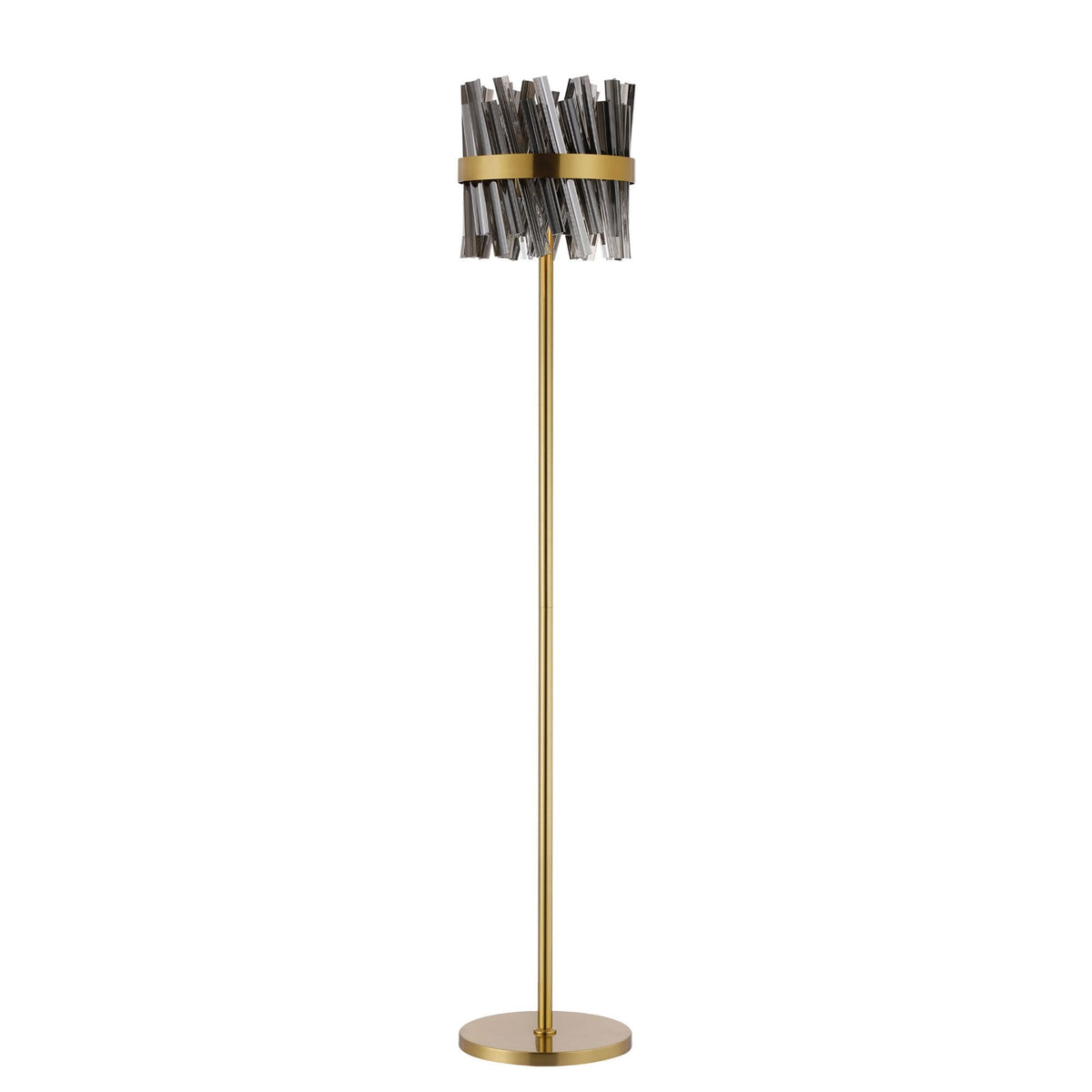Kelly Floor Lamp in Brass & Smoke Glass