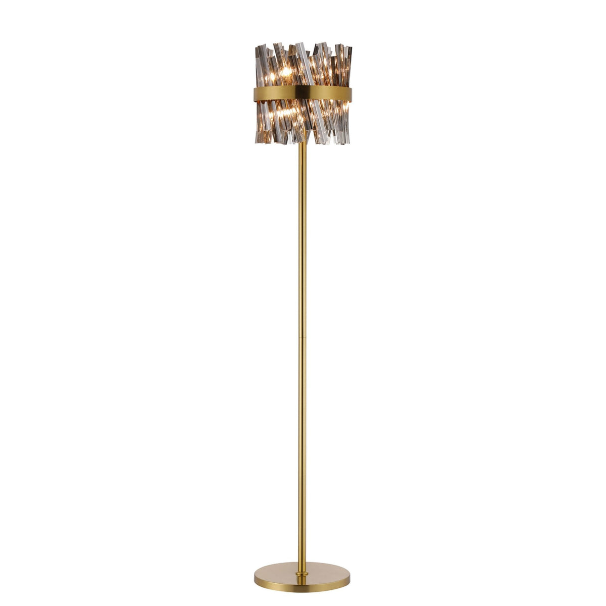 Kelly Floor Lamp in Brass & Smoke Glass