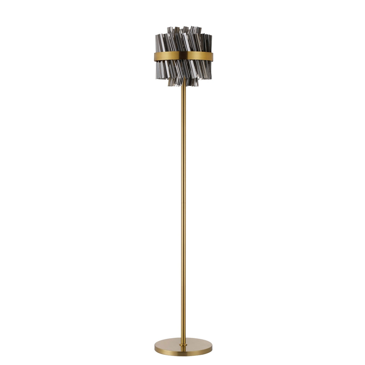 Kelly Floor Lamp in Brass & Smoke Glass