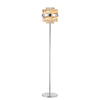 Kelly Floor Lamp in Polished Nickel & Amber Glass