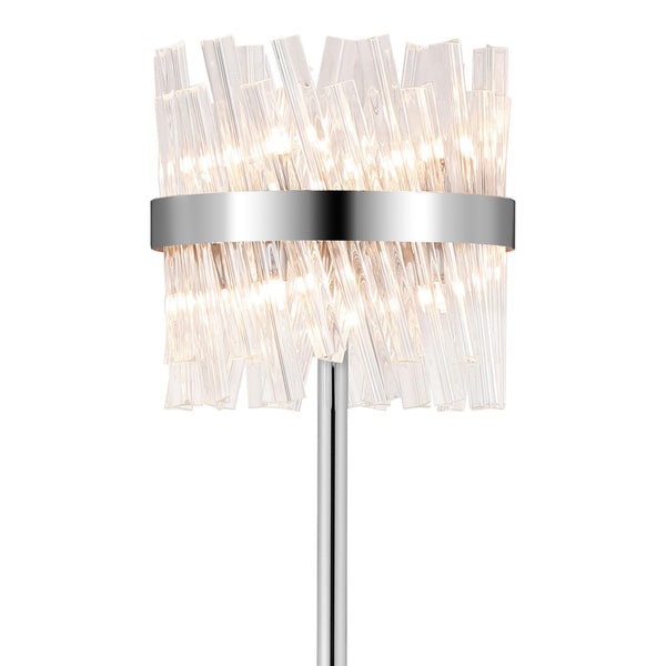 Kelly Floor Lamp in Polished Nickel & Clear Glass
