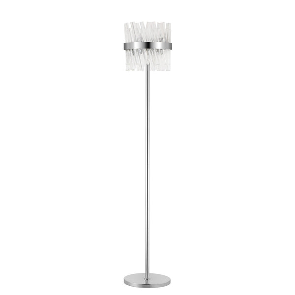 Kelly Floor Lamp in Polished Nickel & Clear Glass