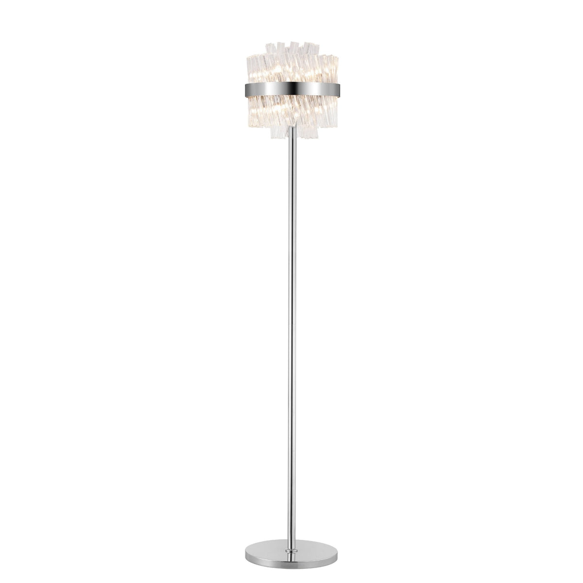 Kelly Floor Lamp in Polished Nickel & Clear Glass