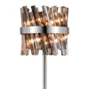 Kelly Floor Lamp in Polished Nickel & Smoke Glass