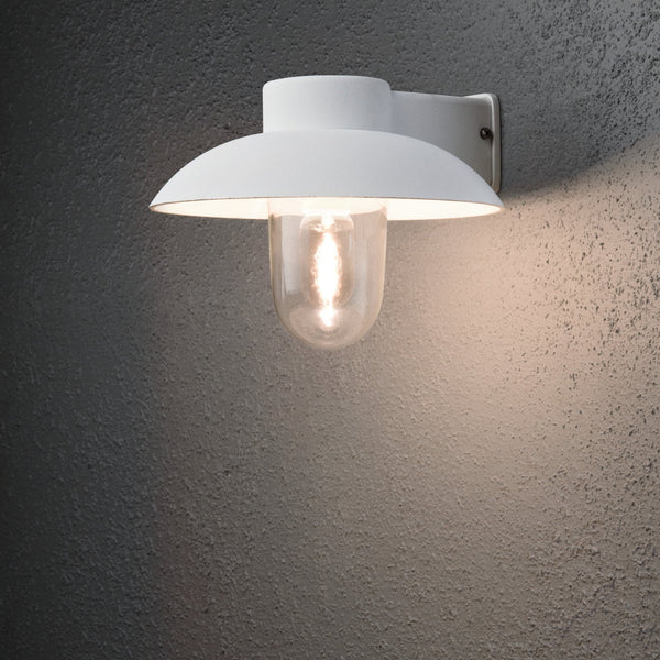 Mani Outdoor IP44 E27 Wall Light in White